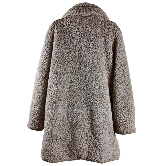 C&C California Womens XL Oatmeal Teddy Coat Longline Sherpa Shacket Cozy Jacket - Picture 6 of 8
